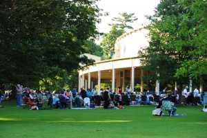 Koussevitsky Music Shed seen from Lawn at Tanglewood