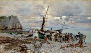 The Return of the Fishing Boats, Etretat - Giovanni Boldini
