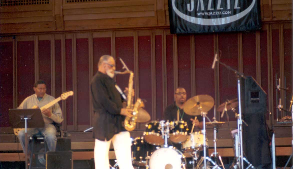 Sonny Rollins center stage at Tanglewood Jazz Festival, Sept, 2, 2001
