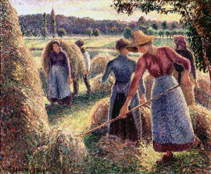 Haymakers, Evening, Éragny,1893, by Camille Pissarro