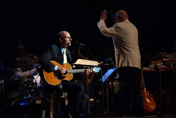 James Taylor at Tanglewood July 1, 2011, with the Boston Pops conducted by John Williams.
