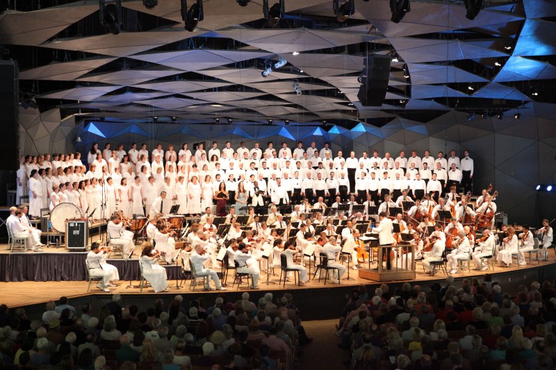 Beethoven Symphony 9 at Tanglewood Aug. 24, 2014 final program by the Boston Symphony Orchestra summer home in the Berkshires, led by Charles Dutoit.