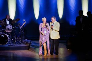 Tony Bennett and Lady Gaga performing at Tanglewood, Tuesday, June 30, 2015 (Michael Blanchard)