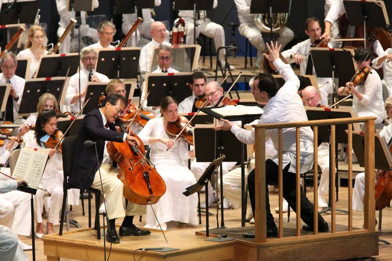 Andris Nelsons and Yo-Yo Ma at Tanglewood (Hilary Scott)